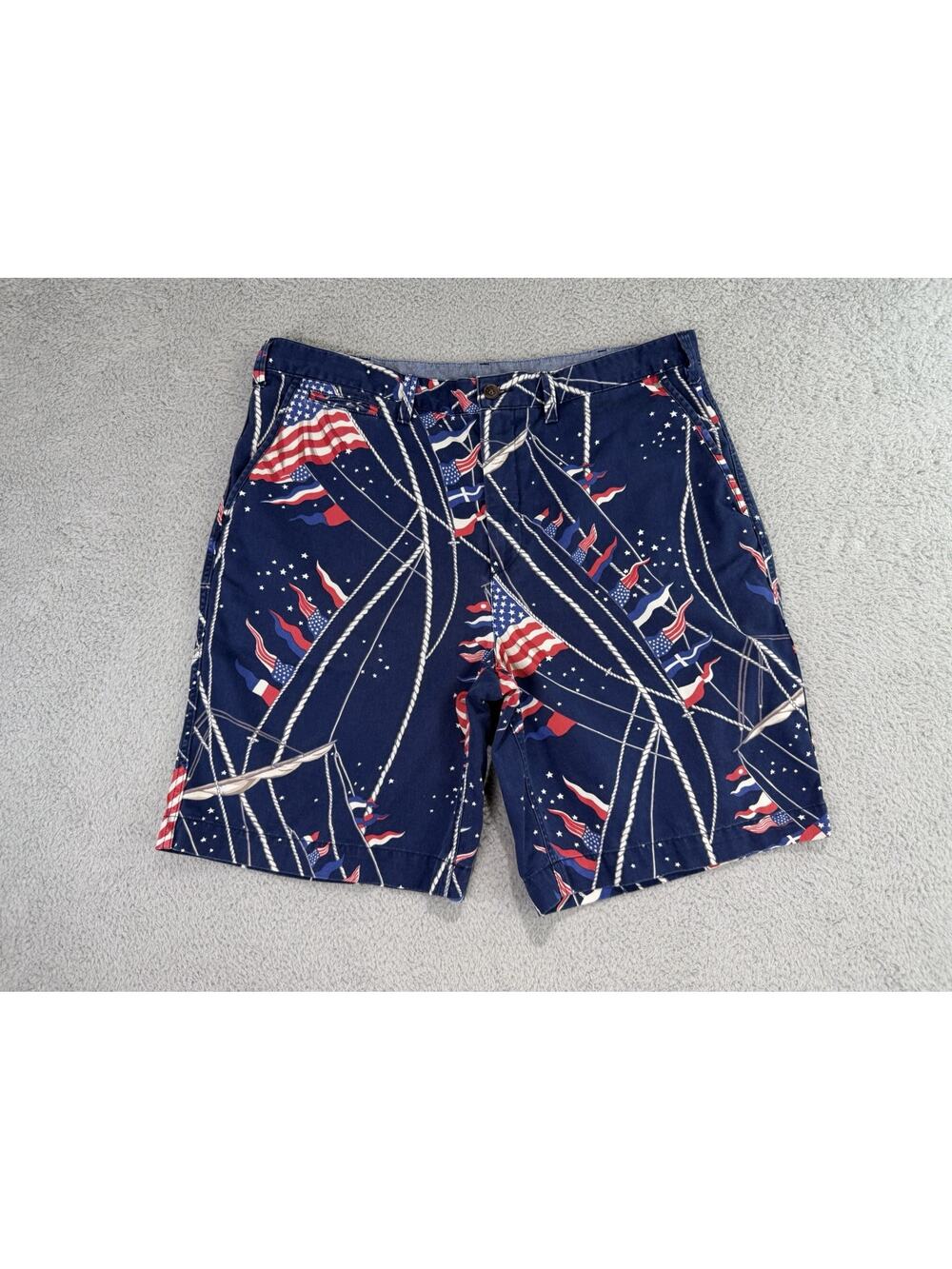 Polo Ralph Lauren Shorts Mens 38 Relaxed Fit Nautical American Flag 4th of July